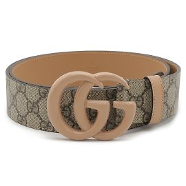 Cinturón con hebilla Double G Gucci GG Marmont Beige