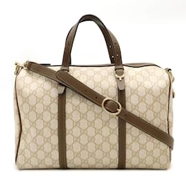 Gucci-Gucci GG Supreme Handbag-Brown,Cream