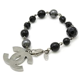 Chanel-Chanel Coco Mark Charm Bracelet-Brown,Black,Silvery