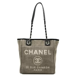 Chanel-Chanel Deauville PM Tote Bag-Brown,Black