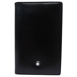 NEW MONTBLANC 14108 BLACK LEATHER CARD HOLDER Black
