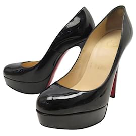 Christian Louboutin-CHRISTIAN LOUBOUTIN BIANCA 36 BLACK LEATHER PUMP SHOES-Black