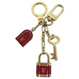 Louis Vuitton-LOUIS VUITTON M60074 CHARM KEYCHAIN BAG PENDANT LOCK CARABINER-Golden