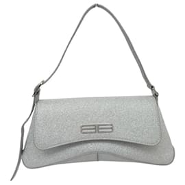 Balenciaga-NINE BALENCIAGA XX SMALL 695645 SILVER LEATHER HAND BAG PURSE-Silvery