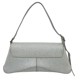 Balenciaga-NINE BALENCIAGA XX SMALL 695645 SILVER LEATHER HAND BAG PURSE-Silvery