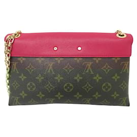 Louis Vuitton-LOUIS VUITTON PALLAS CHAIN MONOGRAM M41201 SHOULDER HAND BAG-Brown
