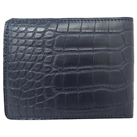 Louis Vuitton-NINE LOUIS VUITTON MULTIPLE WALLET IN BLUE ALLIGATOR CROCODILE LEATHER-Navy blue
