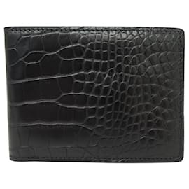 Louis Vuitton-NEW LOUIS VUITTON MULTIPLE CROCODILE ALLIGATOR LEATHER WALLET-Black