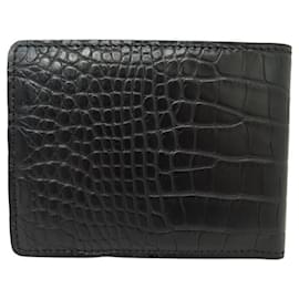 Louis Vuitton-NEW LOUIS VUITTON MULTIPLE CROCODILE ALLIGATOR LEATHER WALLET-Black