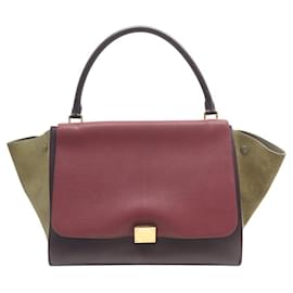 Céline-CELINE TRAPEZE L TRICOLORE LEATHER AND SUEDE HANDBAG 2013-Other
