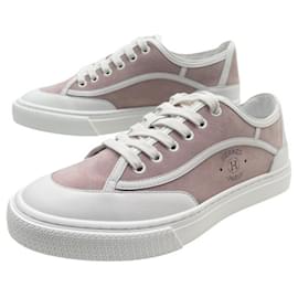 Hermès-NINE HERMES SNEAKERS GET H231027Z BASKETS 38 IN PINK LEATHER & SUEDE-Pink