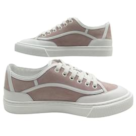 Hermès-NINE HERMES SNEAKERS GET H231027Z BASKETS 38 IN PINK LEATHER & SUEDE-Pink