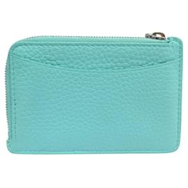 Tiffany & Co-NINE COIN CARD HOLDERS RETURN TO TURQUOISE GRAINED LEATHER CARD HOLDER-Turquoise