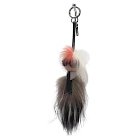Fendi Karlito Taschenanhänger Karl Lagerfeld aus Fuchsfell Mehrfarben
