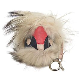 NOVO CHAVEIRO JOIA DE BOLSA FENDI WILD JESS MONSTER BUG DE PELE Bege