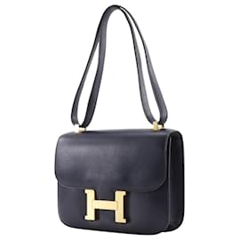 Hermès-Hermes Constance 24 Shoulder Bag-Navy blue