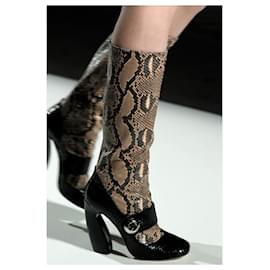 Prada-PRADA new high python boots size 39 ITALY-Python print