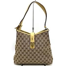 Gucci-Gucci New Jackie Shoulder Bag-Brown,Beige,Yellow