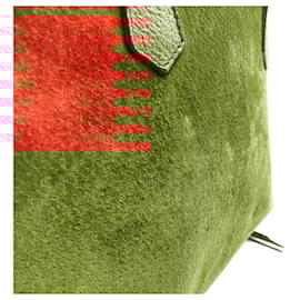Gucci-Gucci Red Bamboo Suede Handbag-Red