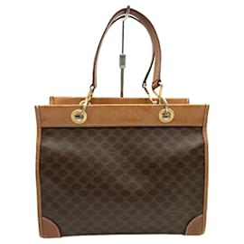 Céline-Celine Macadam Pattern Leather Handbag-Brown
