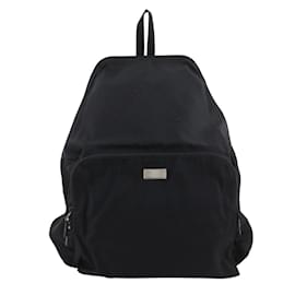 Gucci-Gucci Black Nylon Canvas Backpack-Black