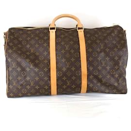 Louis Vuitton-Louis Vuitton Monogram Keepall 55 Bandouliere Boston Bag-Brown,Monogram