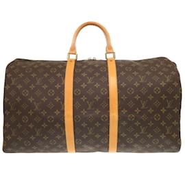 Louis Vuitton-Louis Vuitton Keepall 55 Monogram Boston Bag-Brown,Monogram