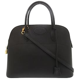 Hermès-Hermes Bolide 35 Ardennes Black G Stamp Handbag-Black