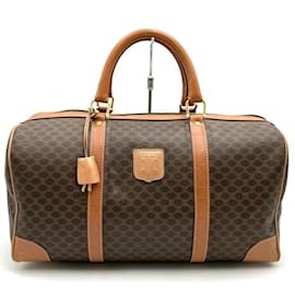Céline-Celine Brown Leather Boston Bag-Brown