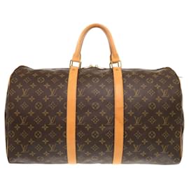 Louis Vuitton-Louis Vuitton Keepall 50 Monogram Boston Bag-Brown,Monogram