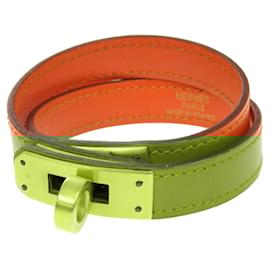 Hermès-Hermes Kelly Double Tour Swift Orange G Stamped Bracelet-Golden,Orange