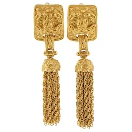 Chanel-Chanel Coco Mark Gold Clip Earrings-Golden