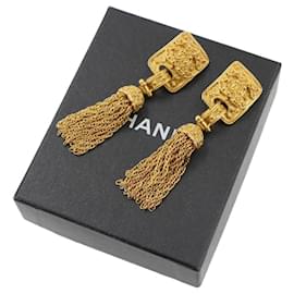 Chanel-Chanel Coco Mark Gold Clip Earrings-Golden