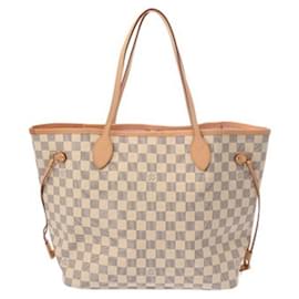 Louis Vuitton-Louis Vuitton Damier Azur Neverfull MM Tote Bag-Pink
