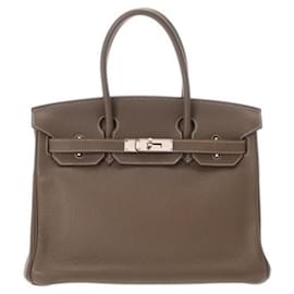 Hermès-Hermes Birkin 30 Handbag in Etoupe Gray-Taupe