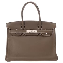 Hermès-Hermes Birkin 30 Handbag in Etoupe Gray-Taupe