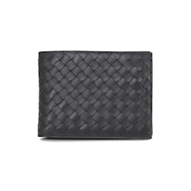 Bottega Veneta-Bottega Veneta Intrecciato Bi-fold Wallet-Black