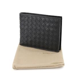 Bottega Veneta-Bottega Veneta Intrecciato Bi-fold Wallet-Black