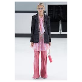 Chanel-Airport Collection CC Buttons Navy Tweed Jacket-Navy blue
