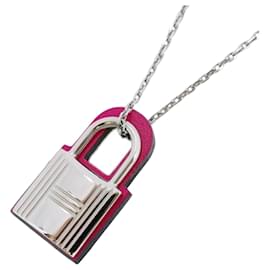 Hermès-Hermes O'Kelly PM Necklace-Silvery,Pink