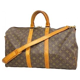 Louis Vuitton-Louis Vuitton Boston Bag Monogram Keepall Bandouliere 45-Brown