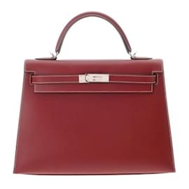 Hermès-Hermes Kelly 32 Handbag in Rouge H-Red