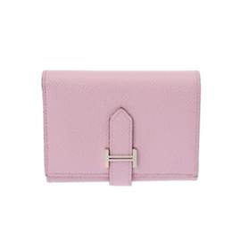 Hermès-Hermes Bearn Mauve Sylvestre Tri-Fold Wallet-Other