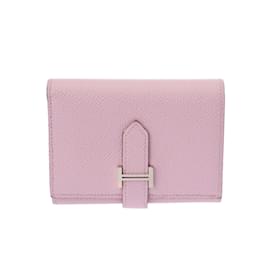 Hermès-Hermes Bearn Mauve Sylvestre Tri-Fold Wallet-Other