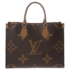Louis Vuitton-Louis Vuitton Monogram Reverse On the Go MM Tote-Brown