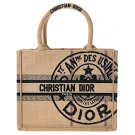 Christian Dior-Christian Dior Book Tote Small Oblique Handbag-Black,Beige