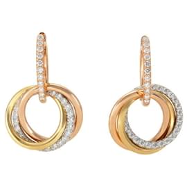Cartier-Cartier Trinity Semi-Pavé K18 Gold Earrings-Other
