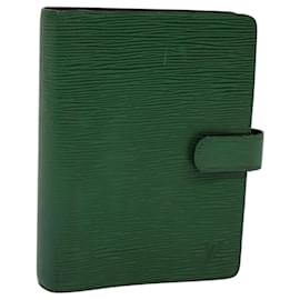 Louis Vuitton-LOUIS VUITTON Epi Agenda MM Day Planner Cover Green R20044 LV Auth 120319-Green