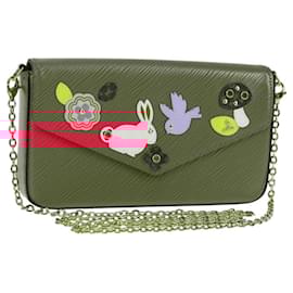 Louis Vuitton-LOUIS VUITTON Epi Chain Pochette Felice Bag Hot Pink M62614 LV Auth BA1542SM-Pink
