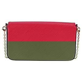 Louis Vuitton-LOUIS VUITTON Epi Chain Pochette Felice Bag Hot Pink M62614 LV Auth BA1542SM-Pink